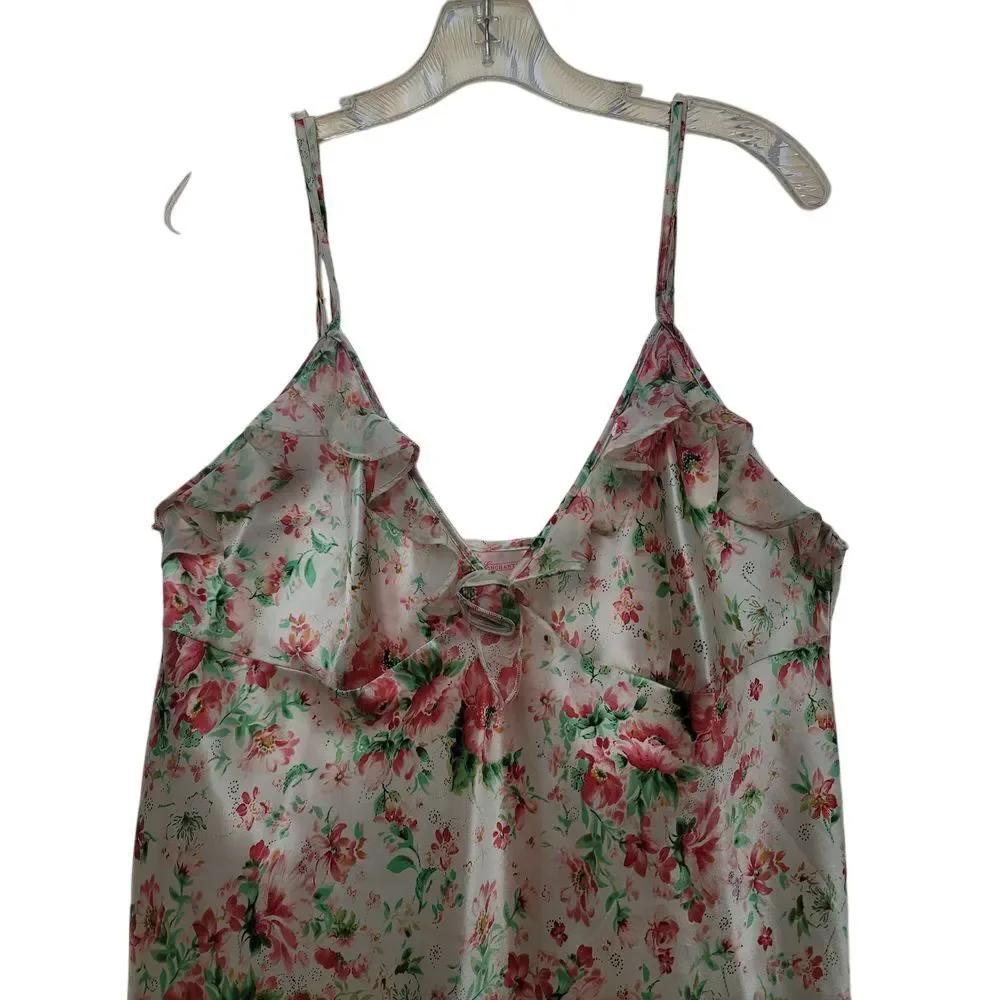 Vtg Enchanting Womans Size 1X Floral Slip Babydoll Nightgown Lingerie sexy satin - Picture 2 of 8